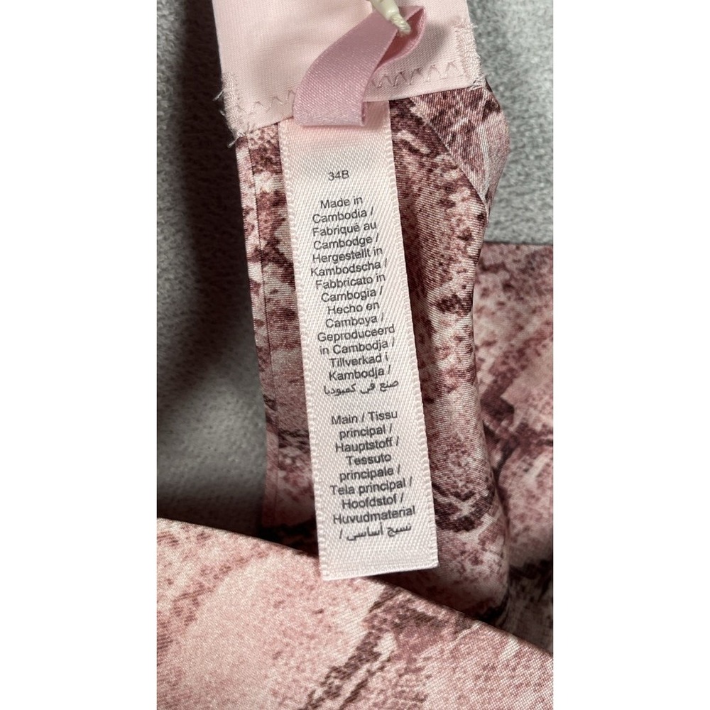 SKIMS Ultimate Push Up Plunge Bra Women's 34B Rose Pastel Snake Print NWT - Picture 3 of 6
